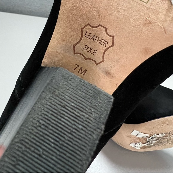 Tory Burch Gemma Peep Toe Suede Booties Size 7 - Picture 9 of 10